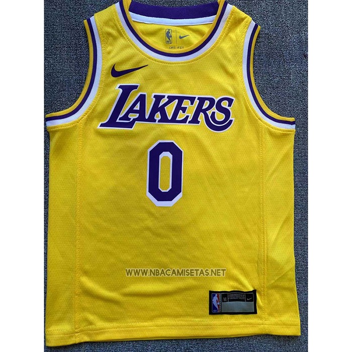 Camiseta Nino Los Angeles Lakers Russell Westbrook NO 0 Icon 2022-23 Amarillo